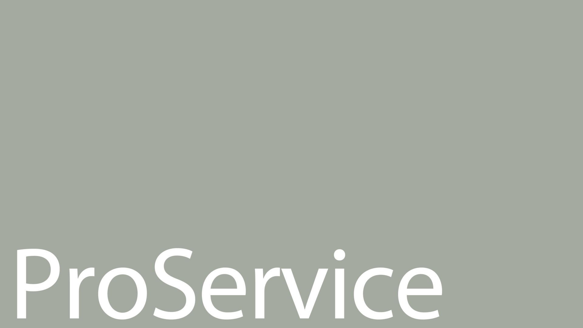 Das Bild zeigt einen einfachen grauen Hintergrund mit dem Wort „ProService“ in großer weißer Schrift in der unteren linken Ecke.